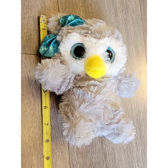 MTY Gray Owl Blue Bow Glitter Eyes Plush Stuffed Animal Toy 8" - Picture 9 of 9
